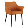 Emporio | Modern Metal PU Leather Dining Chairs With Arms | Set Of 2