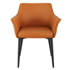 Emporio | Modern Metal PU Leather Dining Chairs With Arms | Set Of 2