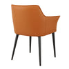 Emporio | Modern Metal PU Leather Dining Chairs With Arms | Set Of 2