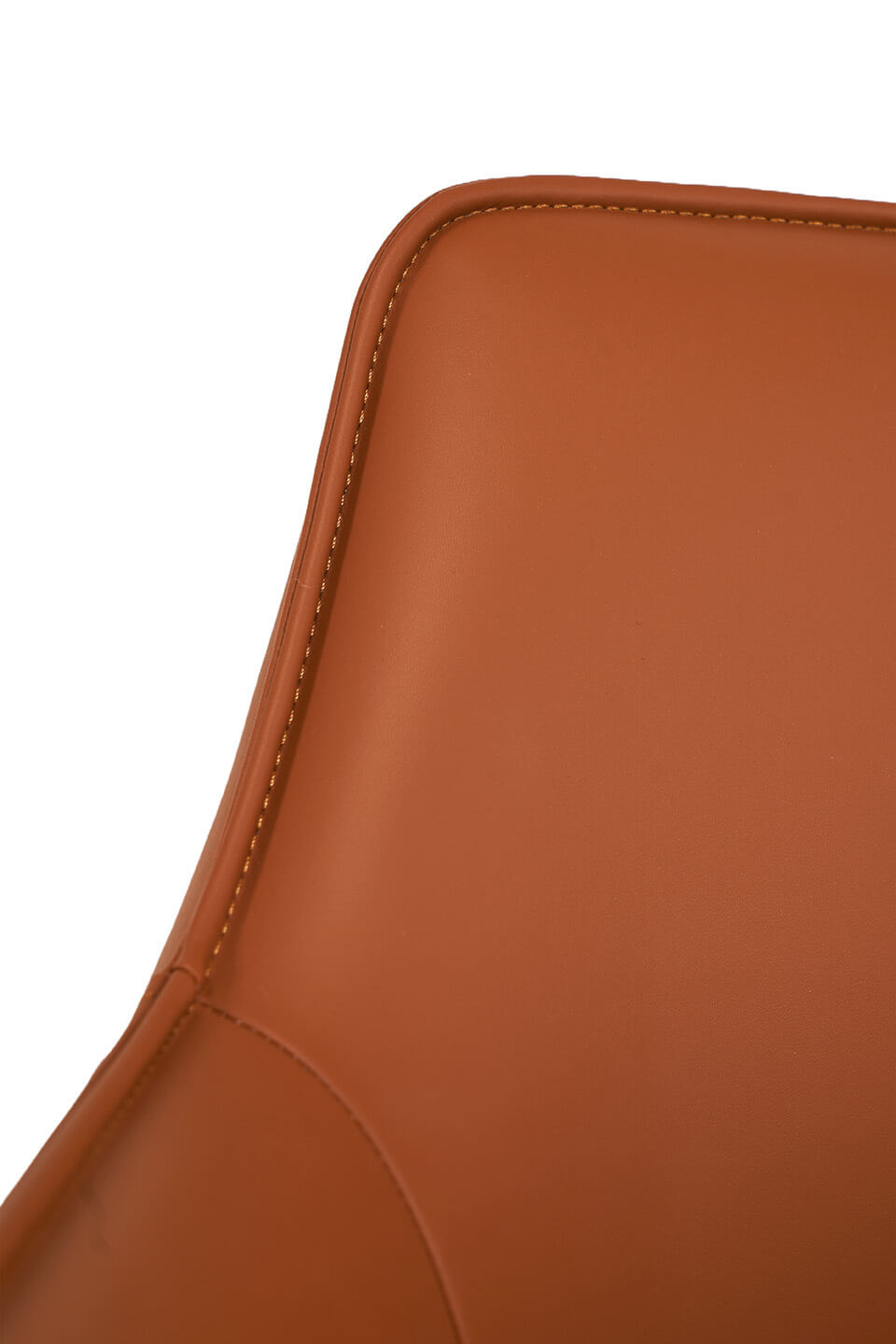 Emporio | Modern Metal PU Leather Dining Chairs With Arms | Set Of 2 | Terracotta