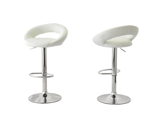Erickson | Contemporary White PU Leather Bar Stools | Set Of 2 | White