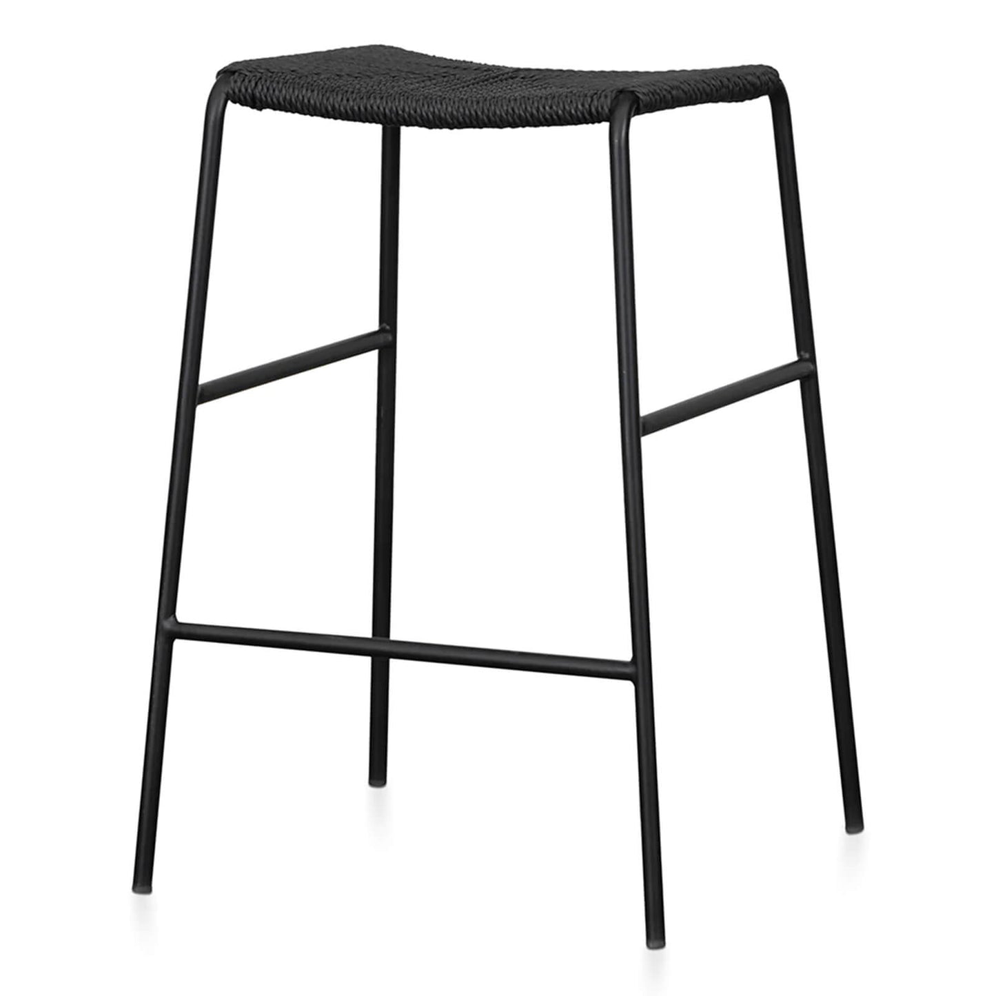 Esperance | Coastal Commercial 65cm Metal Rattan Bar Stools | Set Of 2