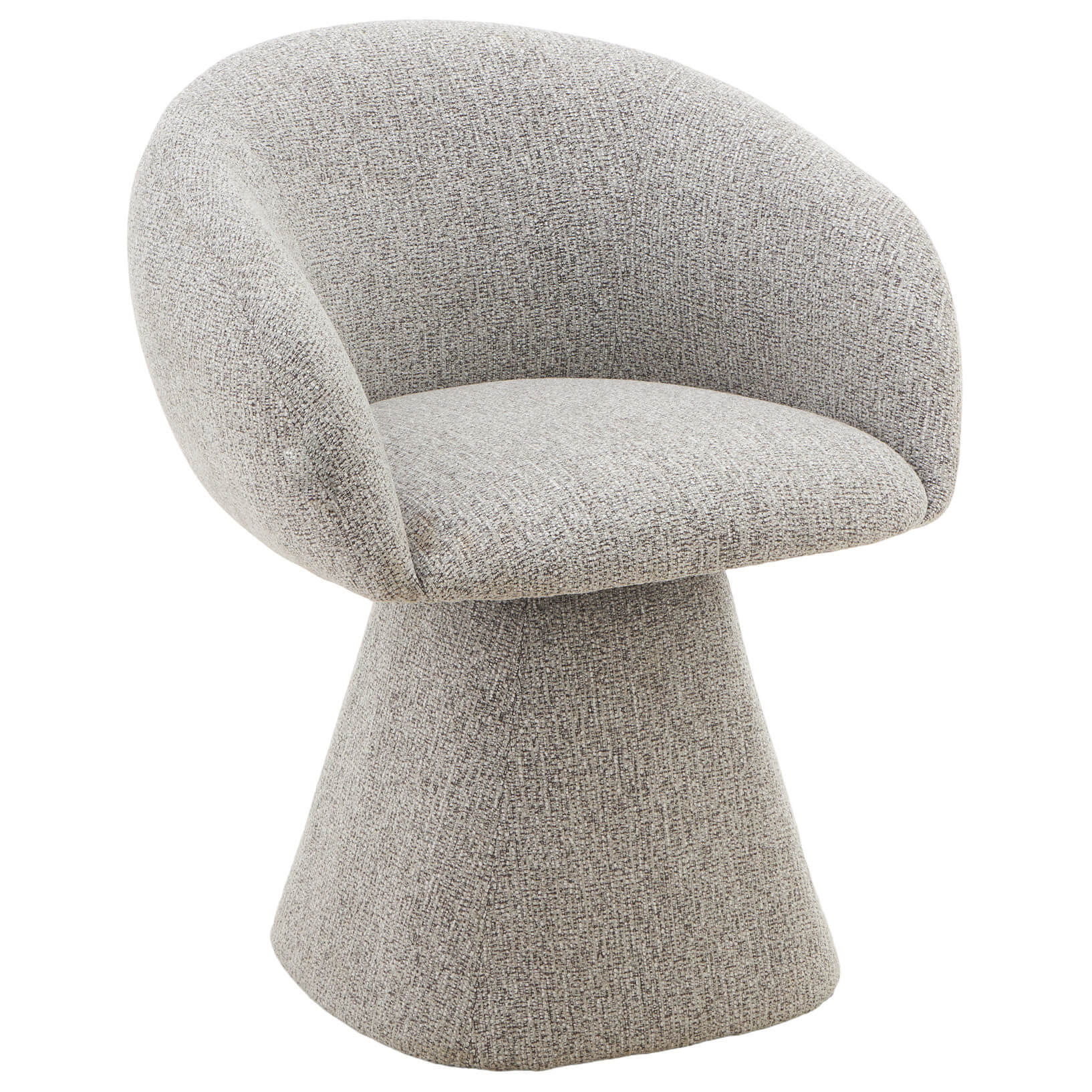 Evelyn Modern 360 Swivel Stone Fossil Grey Dining Chairs with Arms | Fossil Grey