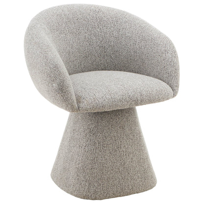 Evelyn Modern 360 Swivel Stone Fossil Grey Dining Chairs with Arms | Fossil Grey