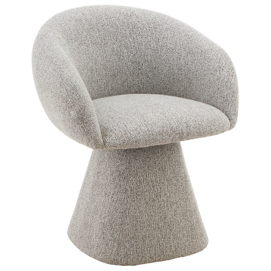 Evelyn Modern 360 Swivel Stone Fossil Grey Dining Chairs with Arms | Fossil Grey