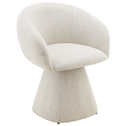 Evelyn Modern 360 Swivel Stone Fossil Grey Dining Chairs with Arms | Stone