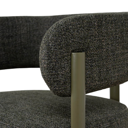 Everton | Modern Kaitoke Green Moss Brown Fabric Bar Stools With Arms | Set Of 2 | Green