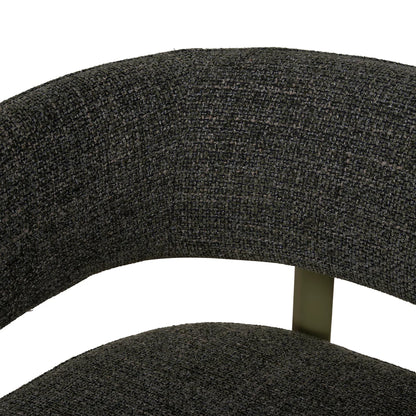 Everton | Modern Kaitoke Green Moss Brown Fabric Bar Stools With Arms | Set Of 2 | Green