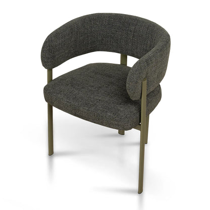 Everton | Modern Kaitoke Green Moss Brown Fabric Dining Chairs With Arms | Set Of 2 | Green