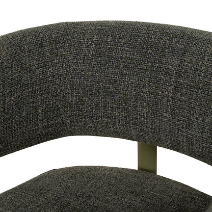 Everton | Modern Kaitoke Green Moss Brown Fabric Dining Chairs With Arms | Set Of 2 | Green