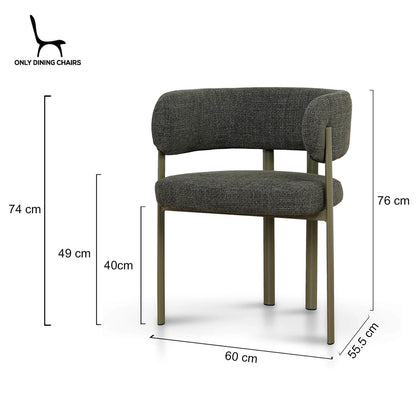 Everton | Modern Kaitoke Green Moss Brown Fabric Dining Chairs With Arms | Set Of 2