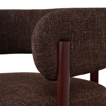 Everton | Modern Kaitoke Green Moss Brown Fabric Bar Stools With Arms | Set Of 2 | Brown