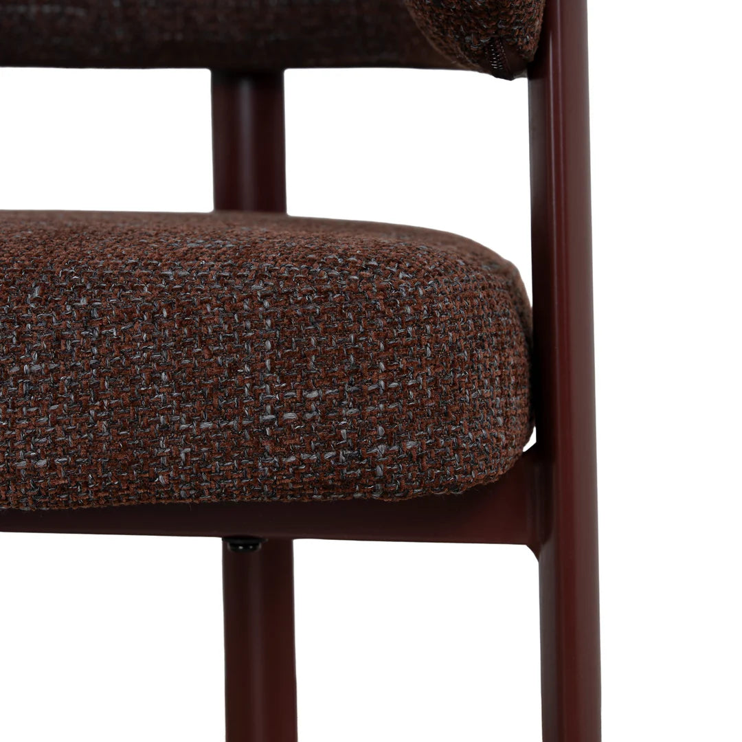 Everton | Modern Kaitoke Green Moss Brown Fabric Bar Stools With Arms | Set Of 2 | Brown