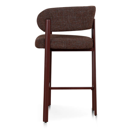 Everton | Modern Kaitoke Green Moss Brown Fabric Bar Stools With Arms | Set Of 2 | Brown