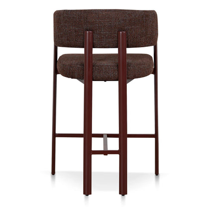Everton | Modern Kaitoke Green Moss Brown Fabric Bar Stools With Arms | Set Of 2 | Brown