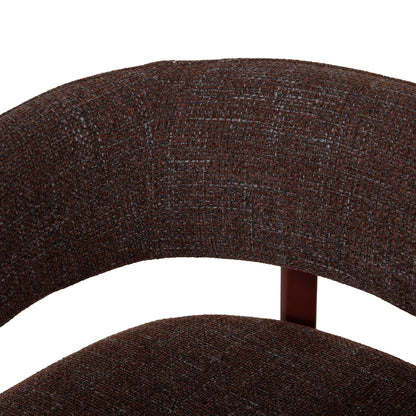 Everton | Modern Kaitoke Green Moss Brown Fabric Bar Stools With Arms | Set Of 2 | Brown