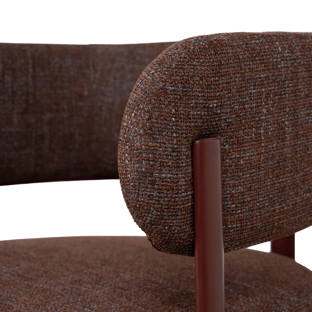 Everton | Modern Kaitoke Green Moss Brown Fabric Dining Chairs With Arms | Set Of 2 | Brown