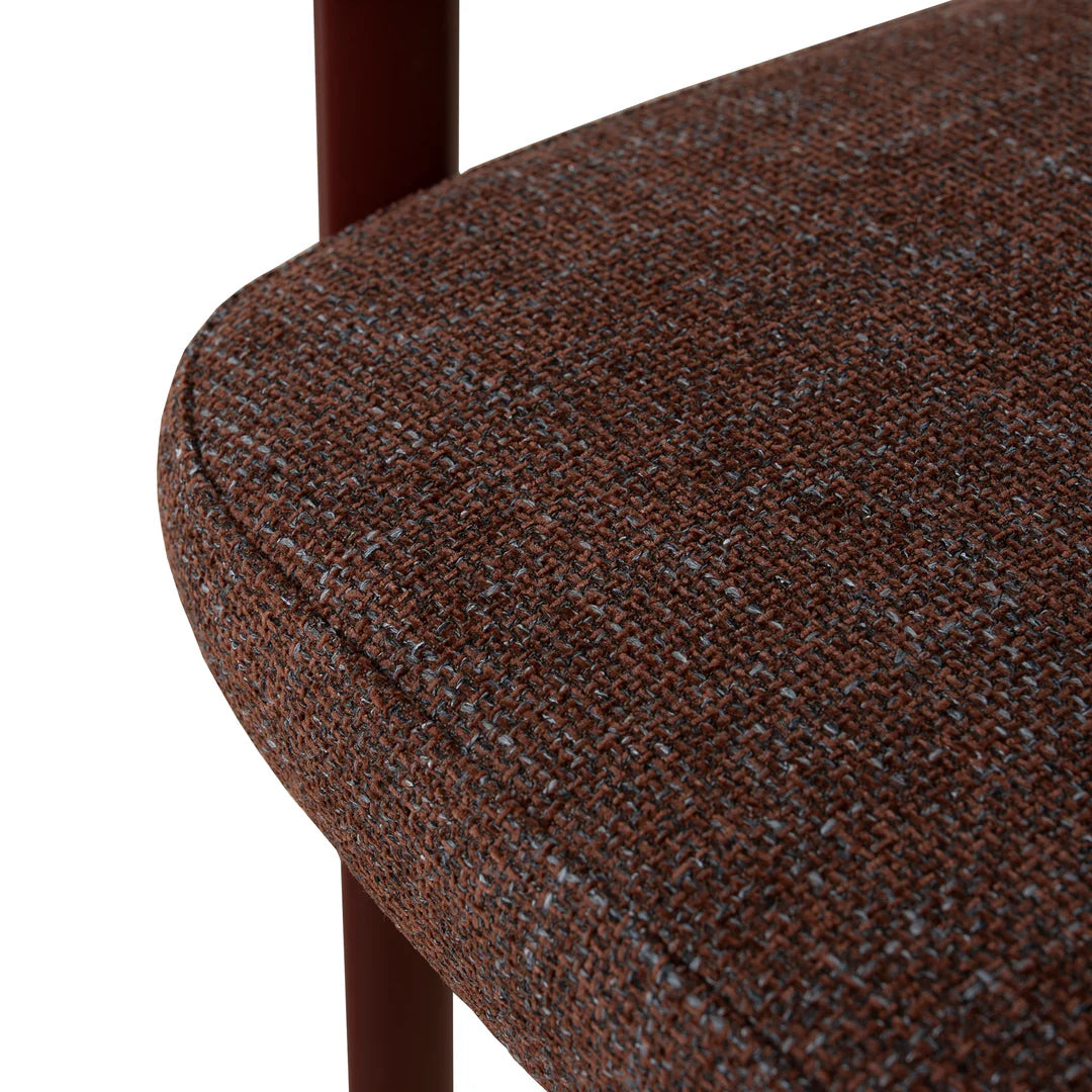 Everton | Modern Kaitoke Green Moss Brown Fabric Dining Chairs With Arms | Set Of 2 | Brown