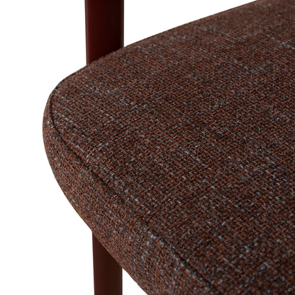 Everton | Modern Kaitoke Green Moss Brown Fabric Dining Chairs With Arms | Set Of 2 | Brown