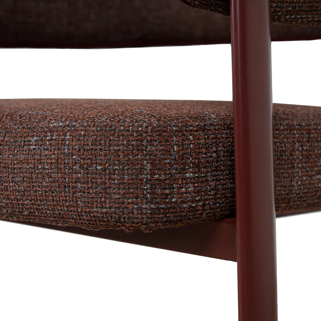 Everton | Modern Kaitoke Green Moss Brown Fabric Dining Chairs With Arms | Set Of 2 | Brown