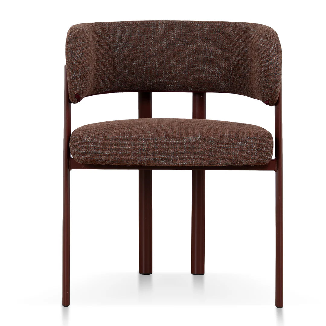 Everton | Modern Kaitoke Green Moss Brown Fabric Dining Chairs With Arms | Set Of 2 | Brown
