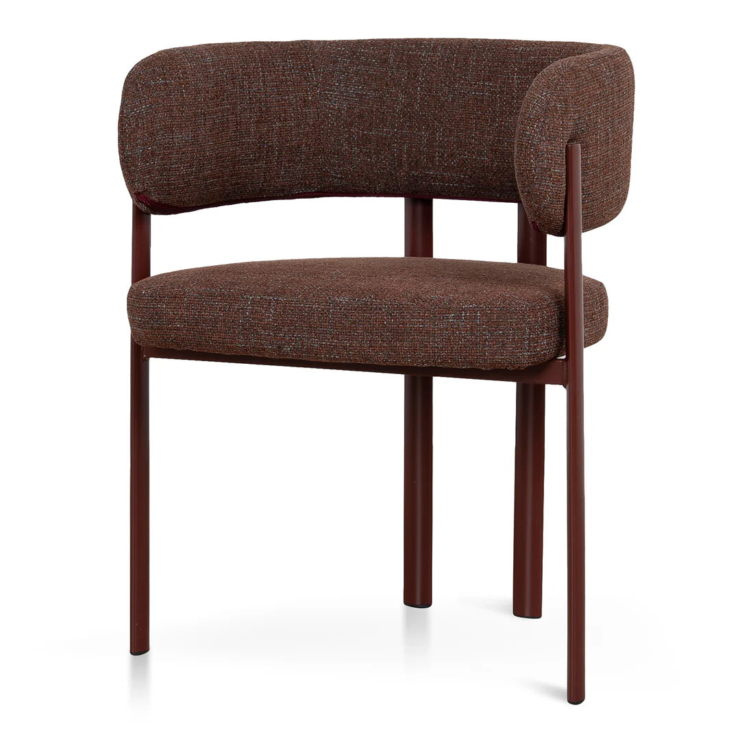 Everton | Modern Kaitoke Green Moss Brown Fabric Dining Chairs With Arms | Set Of 2 | Brown