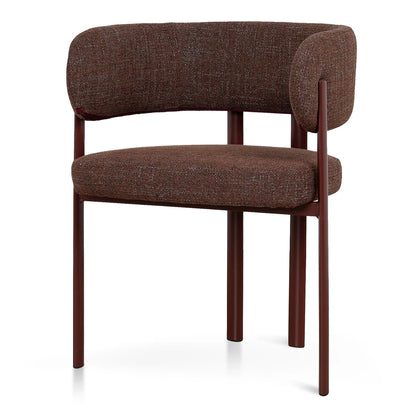 Everton | Modern Kaitoke Green Moss Brown Fabric Dining Chairs With Arms | Set Of 2 | Brown