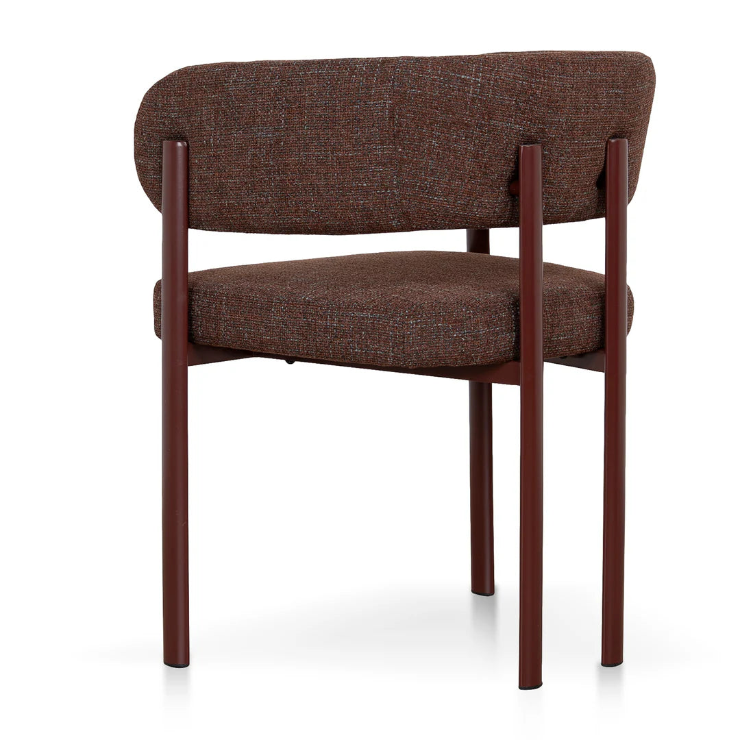 Everton | Modern Kaitoke Green Moss Brown Fabric Dining Chairs With Arms | Set Of 2 | Brown