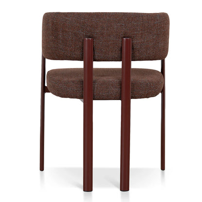 Everton | Modern Kaitoke Green Moss Brown Fabric Dining Chairs With Arms | Set Of 2 | Brown