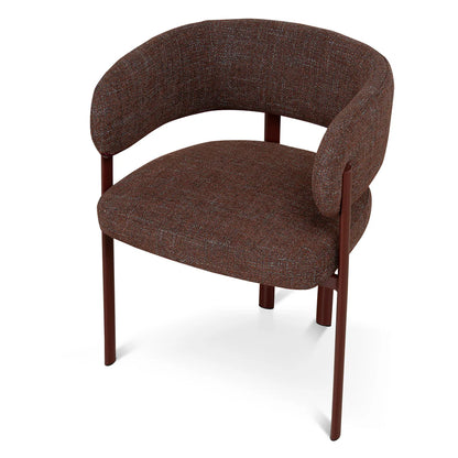 Everton | Modern Kaitoke Green Moss Brown Fabric Dining Chairs With Arms | Set Of 2 | Brown