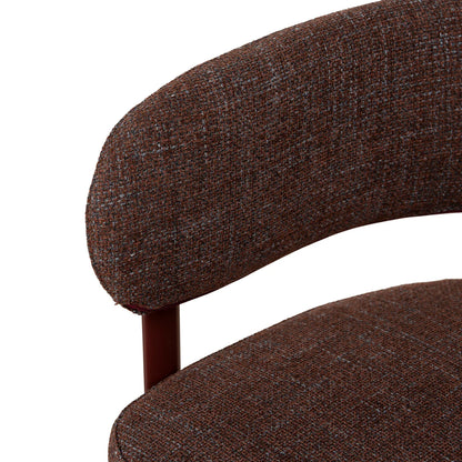 Everton | Modern Kaitoke Green Moss Brown Fabric Dining Chairs With Arms | Set Of 2 | Brown