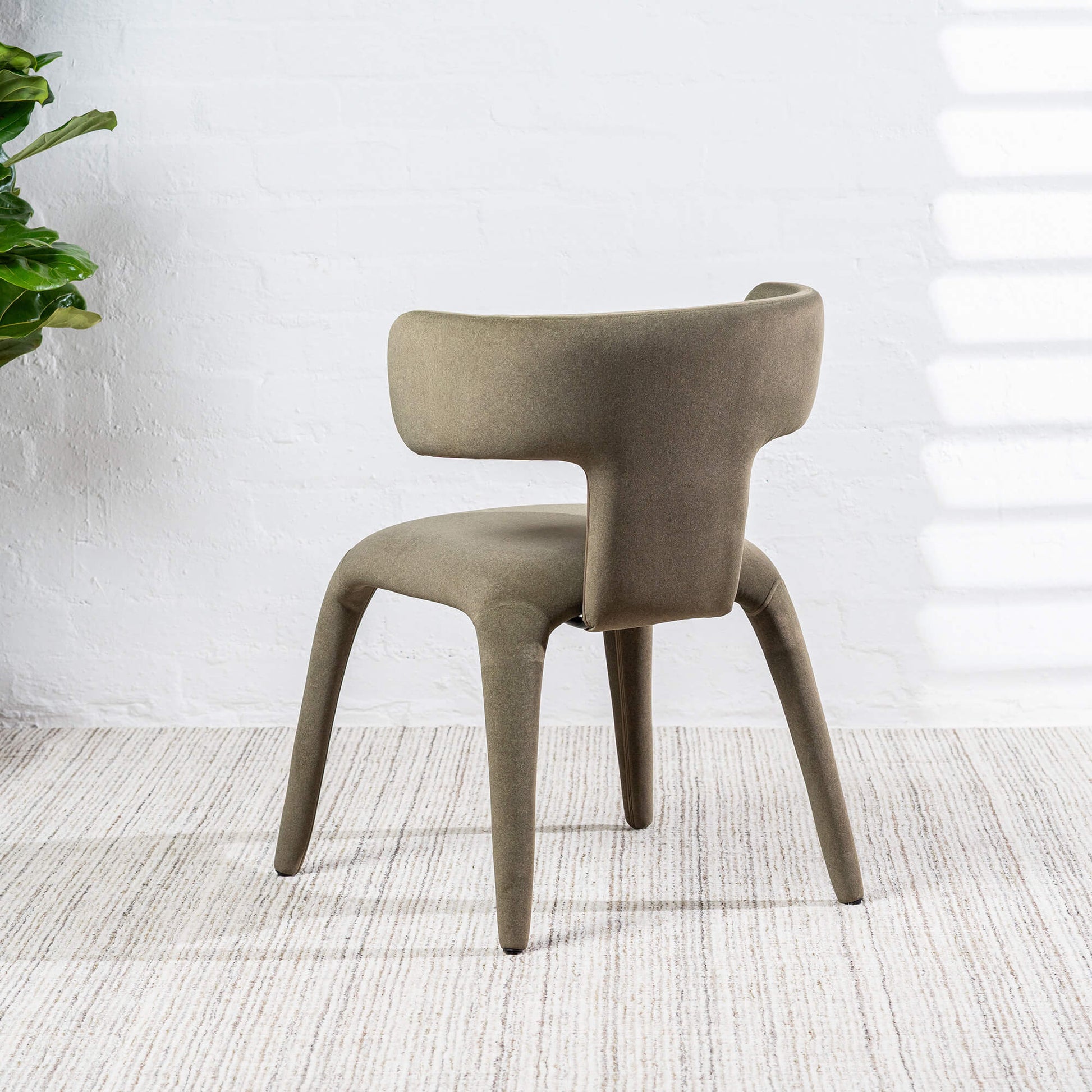 Fairlawn | Mid Century Rust Green Mohair Metal Dining Chairs | Green