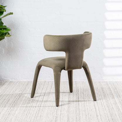 Fairlawn | Mid Century Rust Green Mohair Metal Dining Chairs | Green