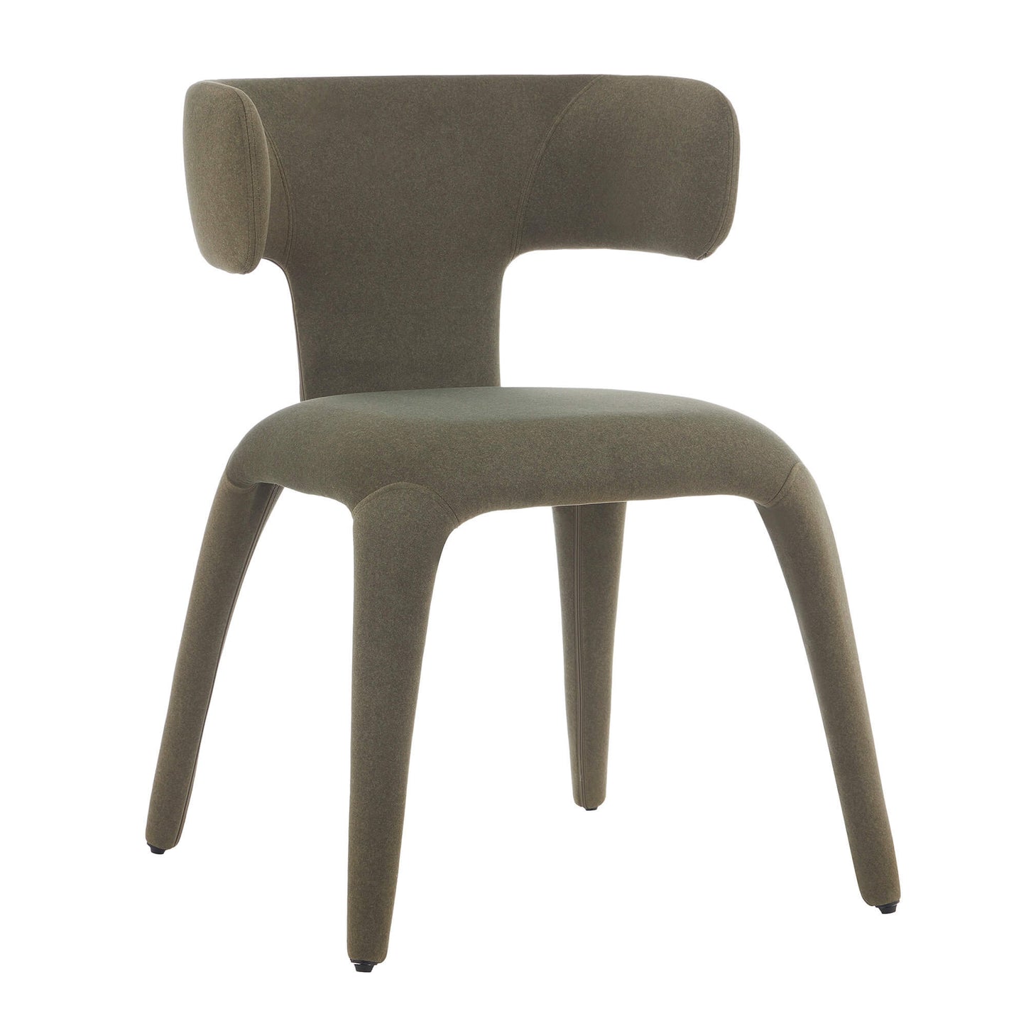 Fairlawn | Mid Century Rust Green Mohair Metal Dining Chairs | Green