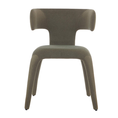 Fairlawn | Mid Century Rust Green Mohair Metal Dining Chairs | Green
