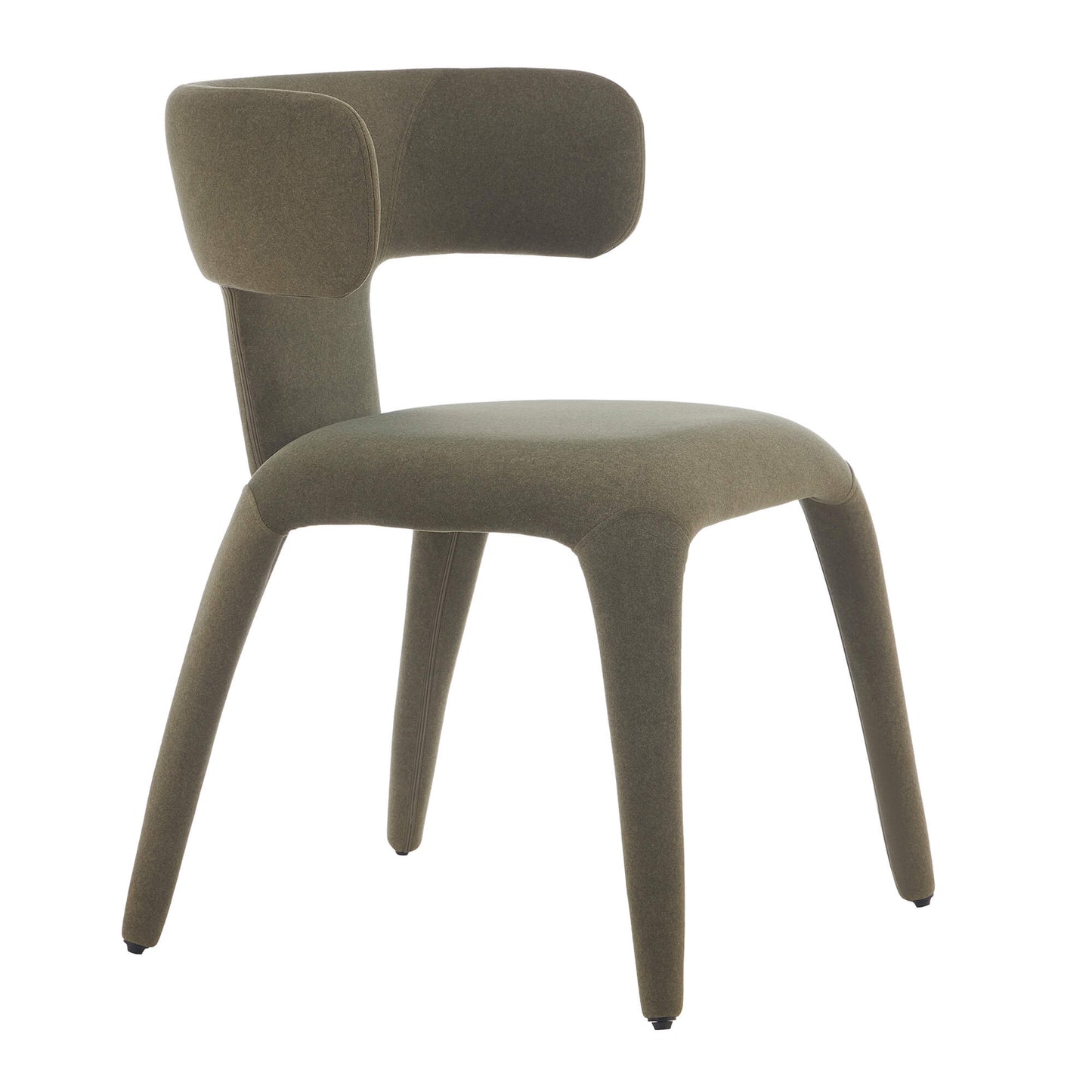 Fairlawn | Mid Century Rust Green Mohair Metal Dining Chairs | Green