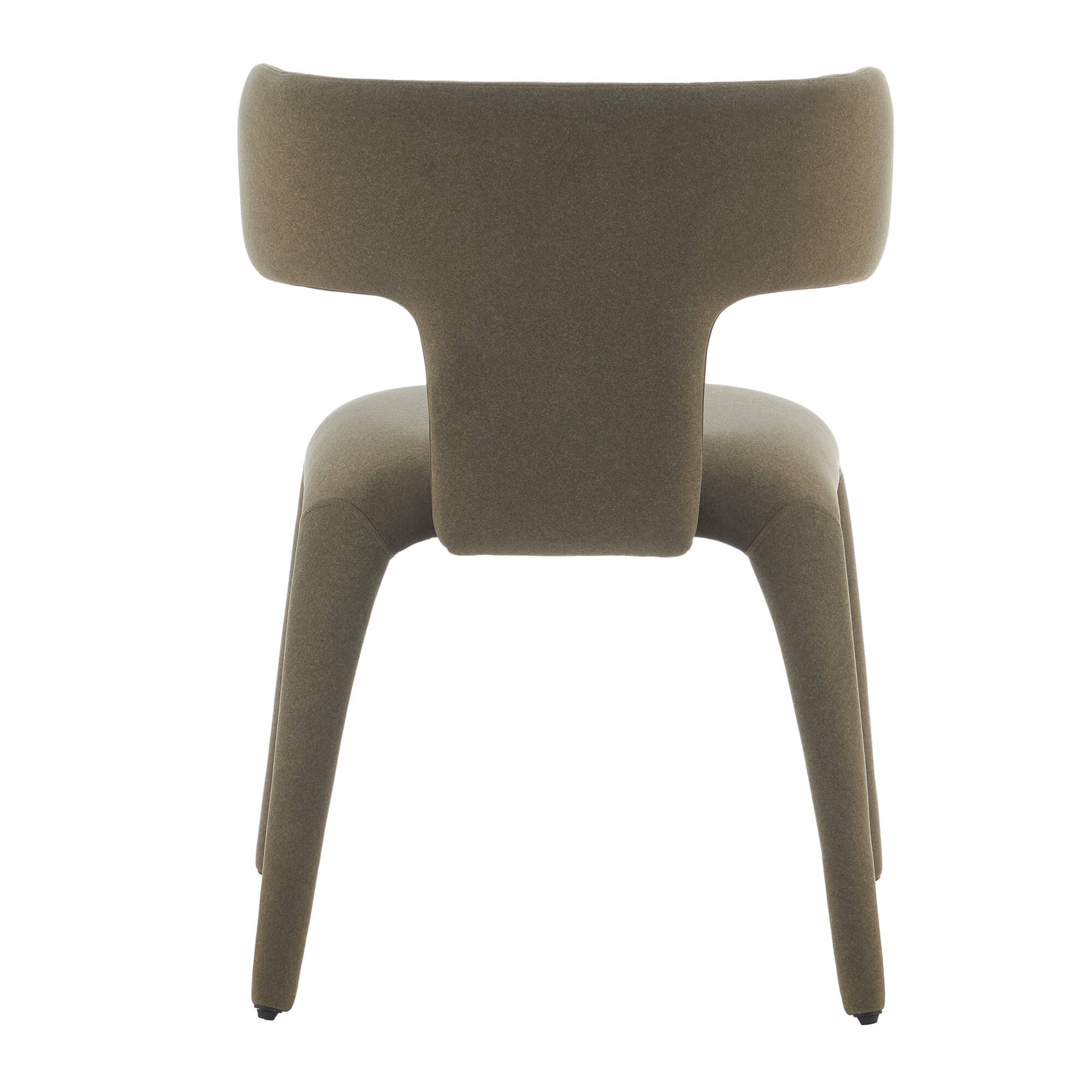 Fairlawn | Mid Century Rust Green Mohair Metal Dining Chairs | Green
