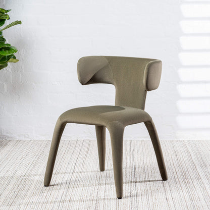 Fairlawn | Mid Century Rust Green Mohair Metal Dining Chairs | Green