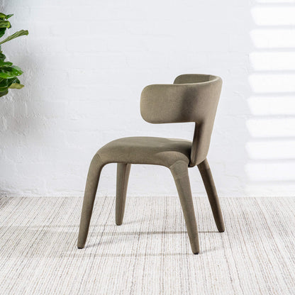 Fairlawn | Mid Century Rust Green Mohair Metal Dining Chairs | Green