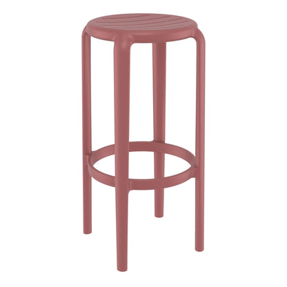 Fairview | Coastal Indoor Outdoor Fibreglass Bar Stools | Set Of 4 | Marsala