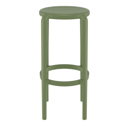 Fairview | Coastal Indoor Outdoor Fibreglass Bar Stools | Set Of 4 | Olive Green