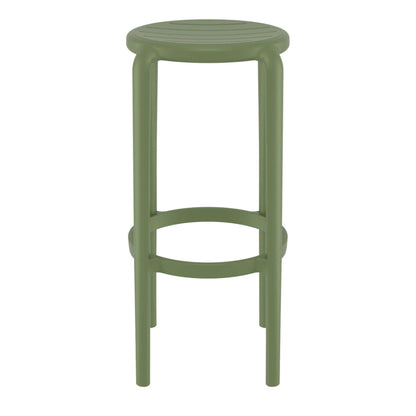 Fairview | Coastal Indoor Outdoor Fibreglass Bar Stools | Set Of 4 | Olive Green