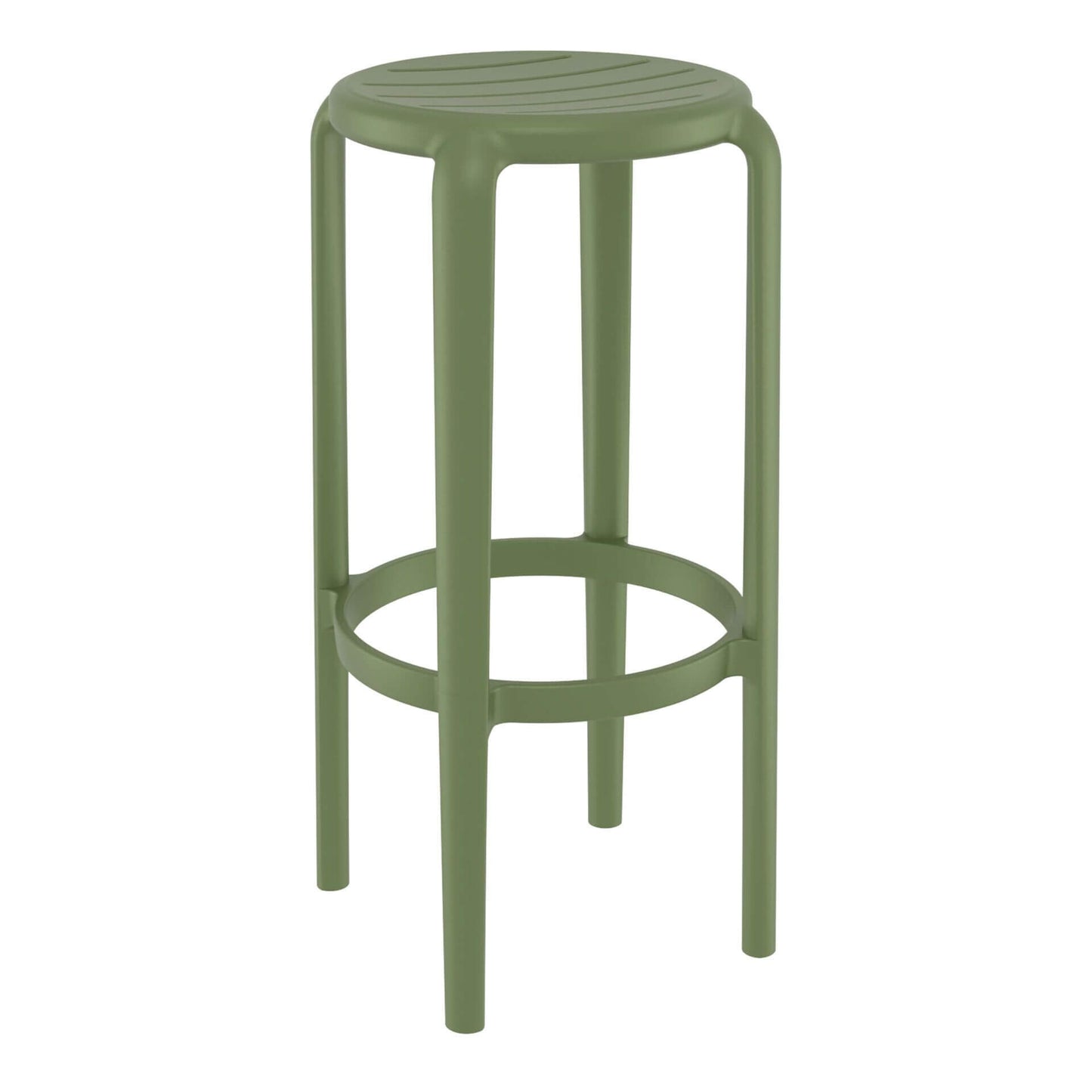 Fairview | Coastal Indoor Outdoor Fibreglass Bar Stools | Set Of 4 | Olive Green