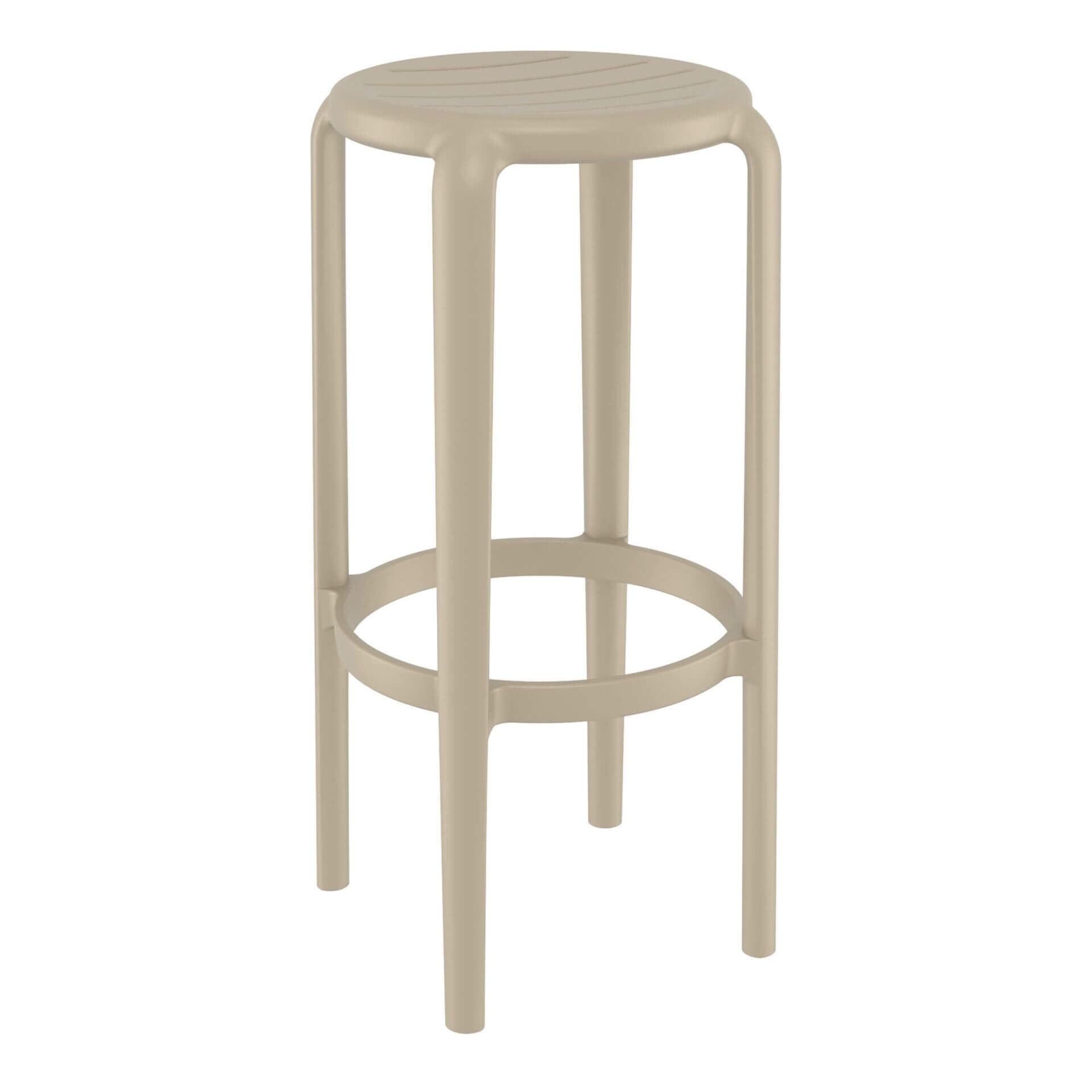 Fairview | Coastal Indoor Outdoor Fibreglass Bar Stools | Set Of 4 | Taupe