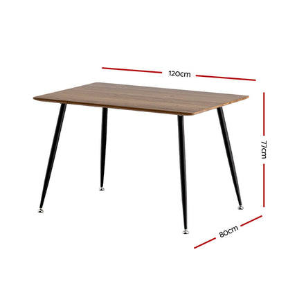Fallon | Industrial Natural 4 Seater 120cm Rectangular Wooden Dining Table | Natural