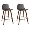 Felix | Modern Wooden Brown PU Leather Bar Stools | Set Of 2