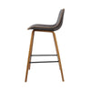 Felix | Modern Wooden Brown PU Leather Bar Stools | Set Of 2