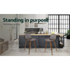 Felix | Modern Wooden Brown PU Leather Bar Stools | Set Of 2