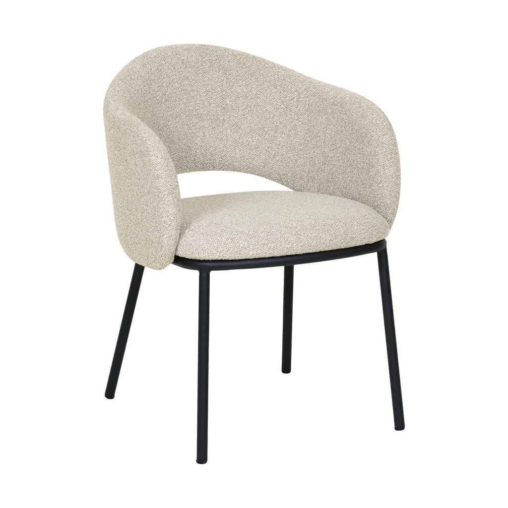 Fieldstone | Clay Grey Coastal Modern Dining Chairs With Arms | Black