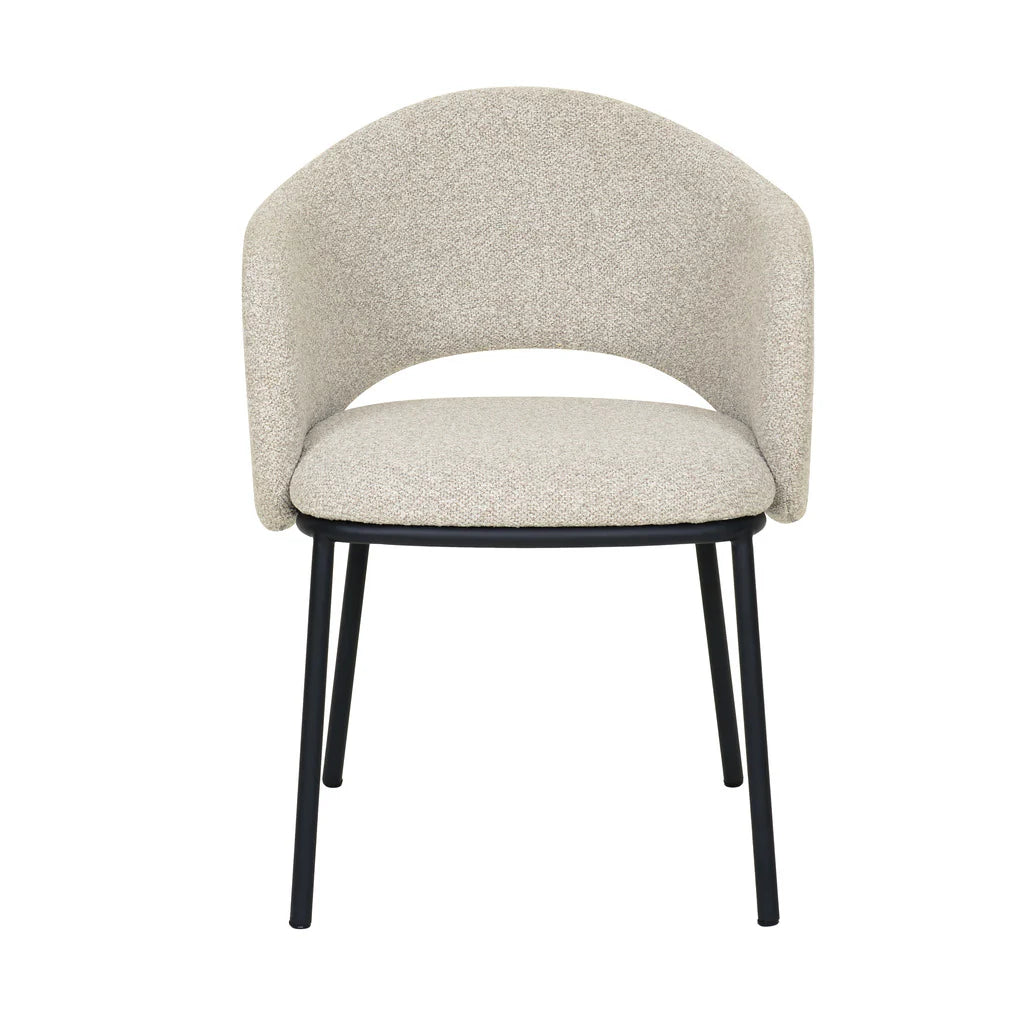 Fieldstone | Clay Grey Coastal Modern Dining Chairs With Arms | Black